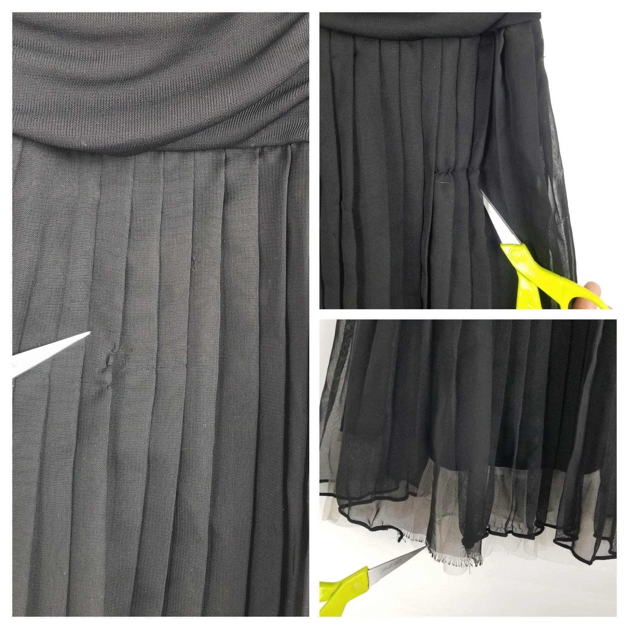 00's Black and White Ruched Mini Dress Shawl by Amy's Closet