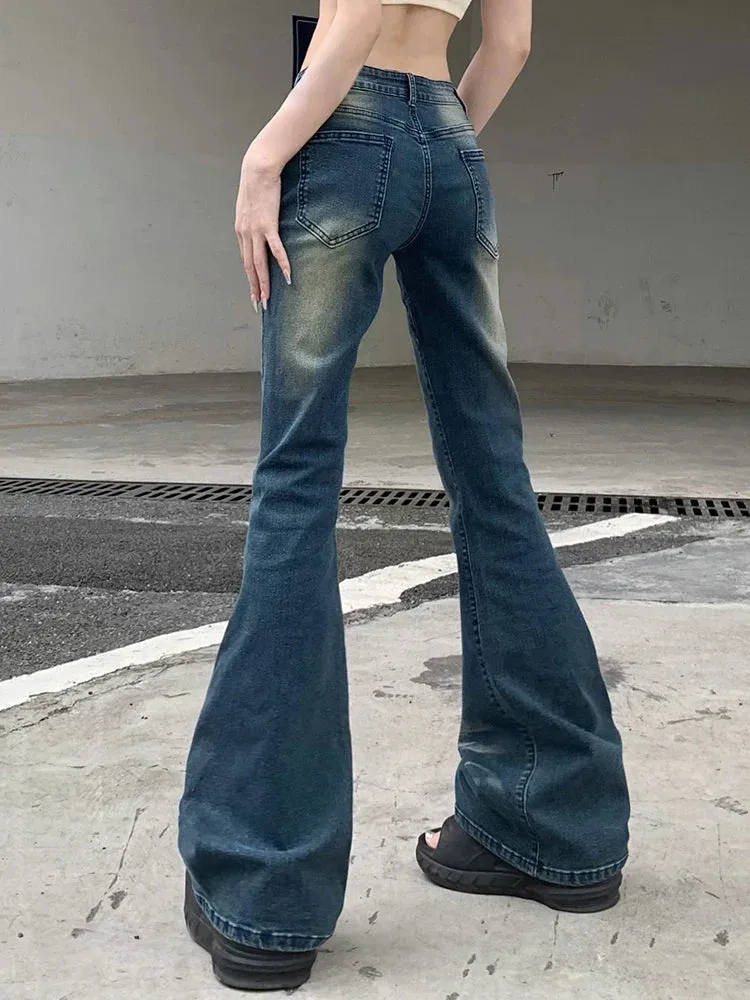 2024 Cyber Y2K Grunge Fairycore Denim Trousers for Women