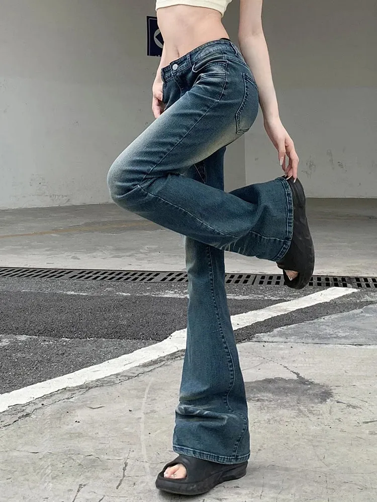 2024 Cyber Y2K Grunge Fairycore Denim Trousers for Women
