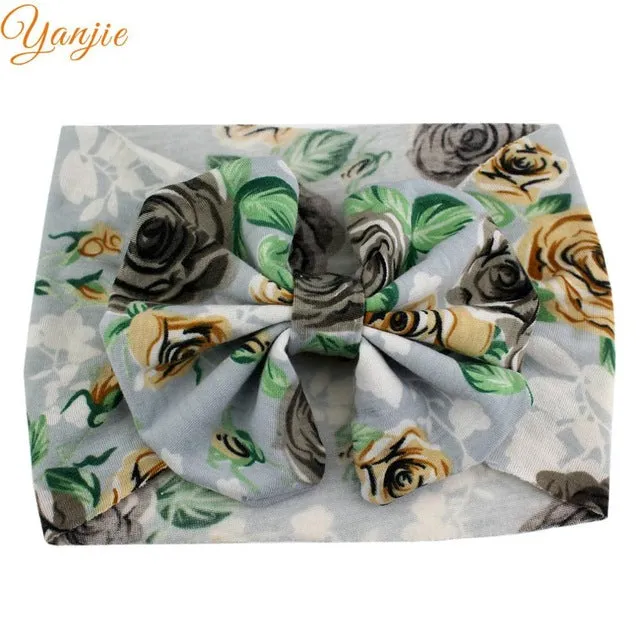 5'' Big Floppy Bow Headband For Girls Boho Turban Elastic Hair Band Kids Large Floral Hair Bow Birthday Party Hair Accessories