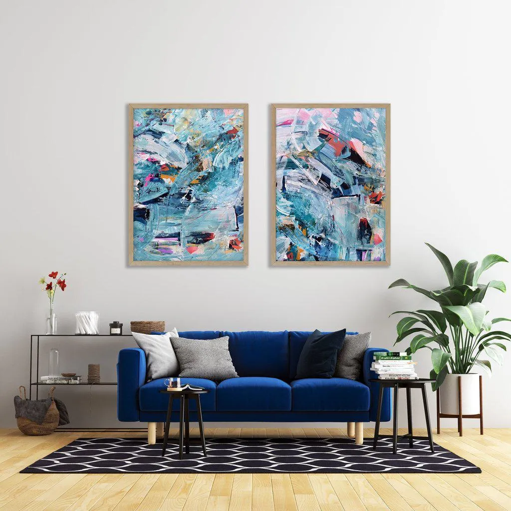 Abstract Colour Burst - Print Set of 2