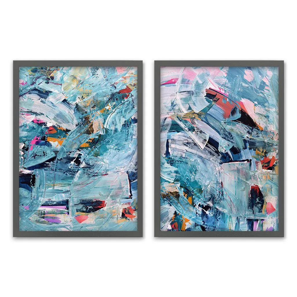 Abstract Colour Burst - Print Set of 2