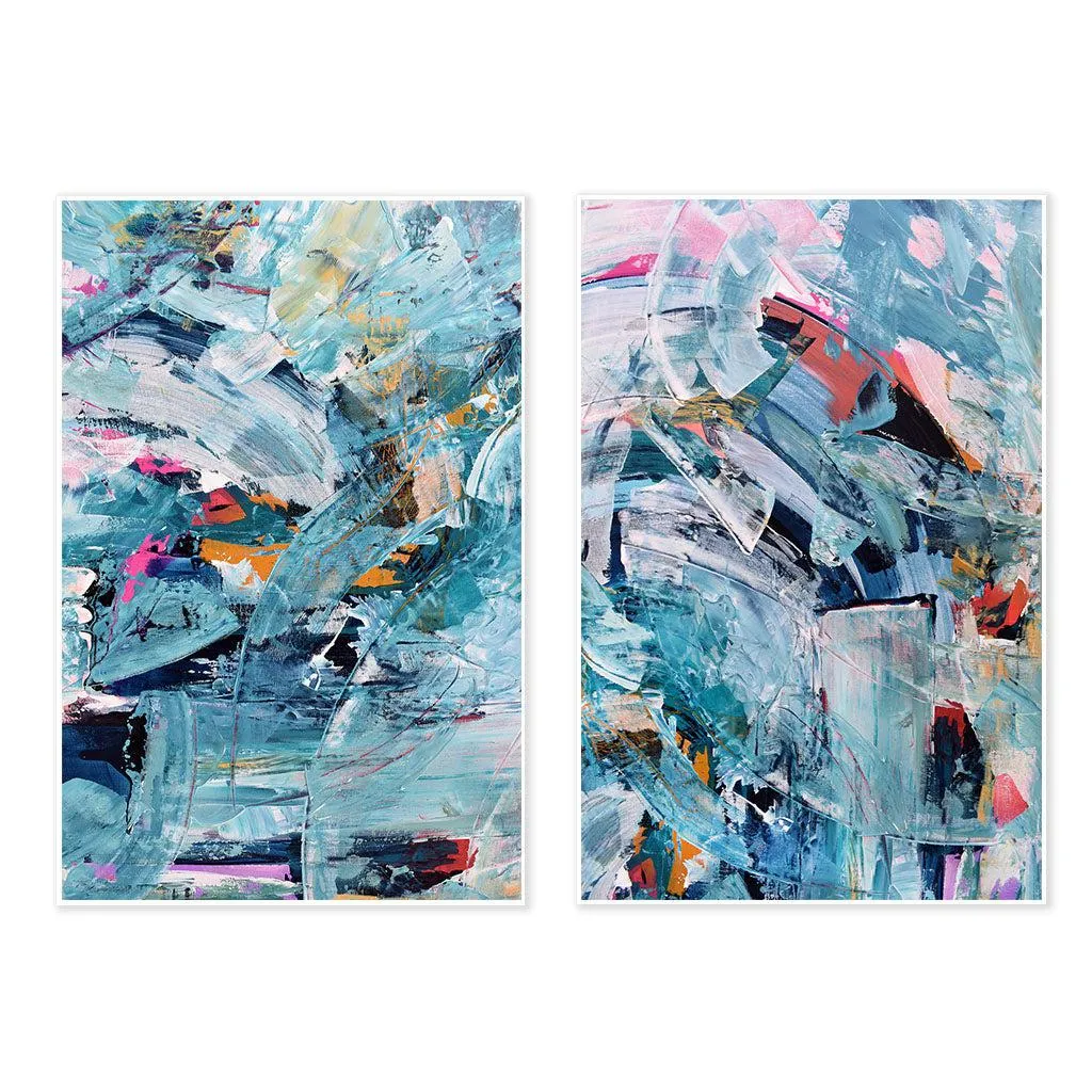 Abstract Colour Burst - Print Set of 2
