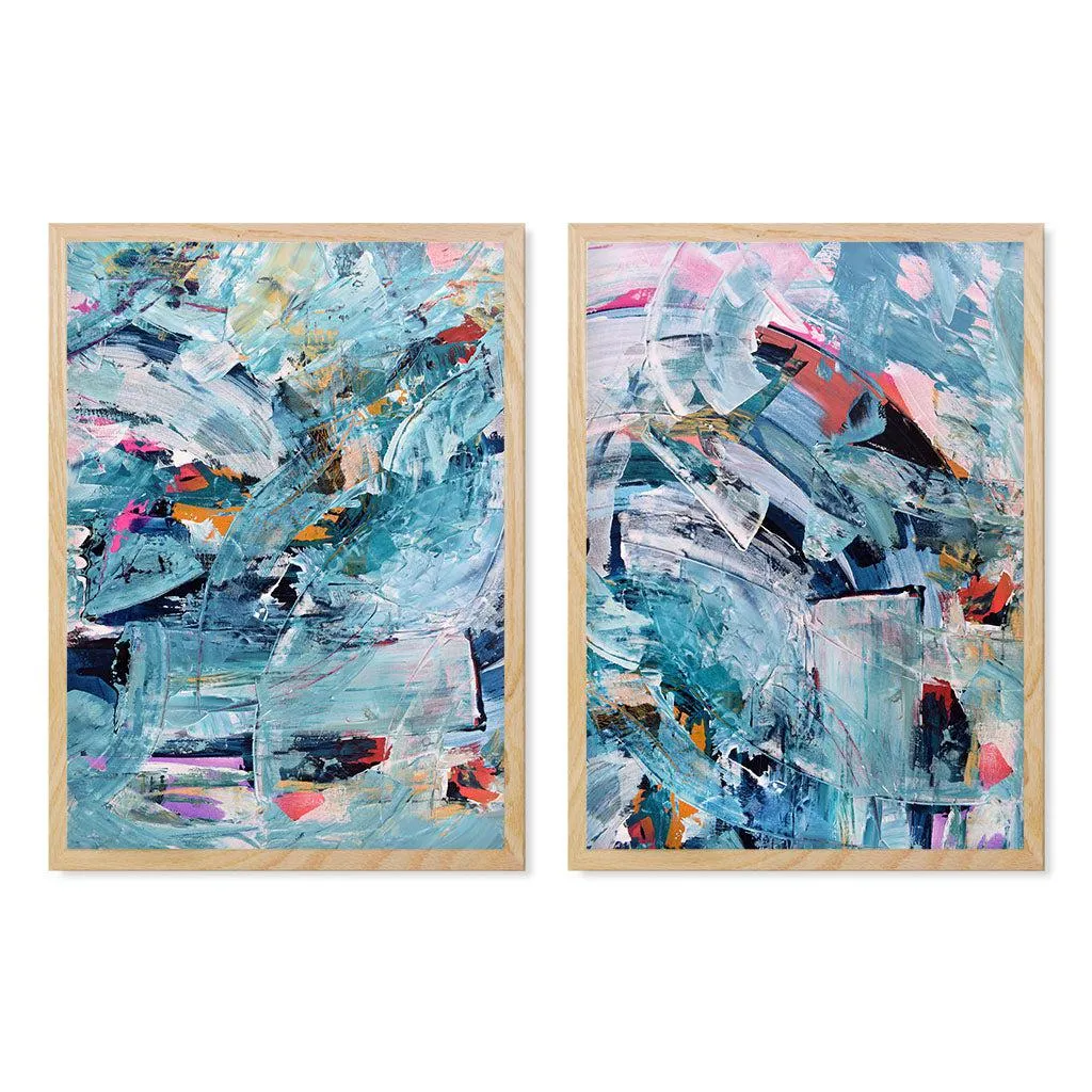 Abstract Colour Burst - Print Set of 2