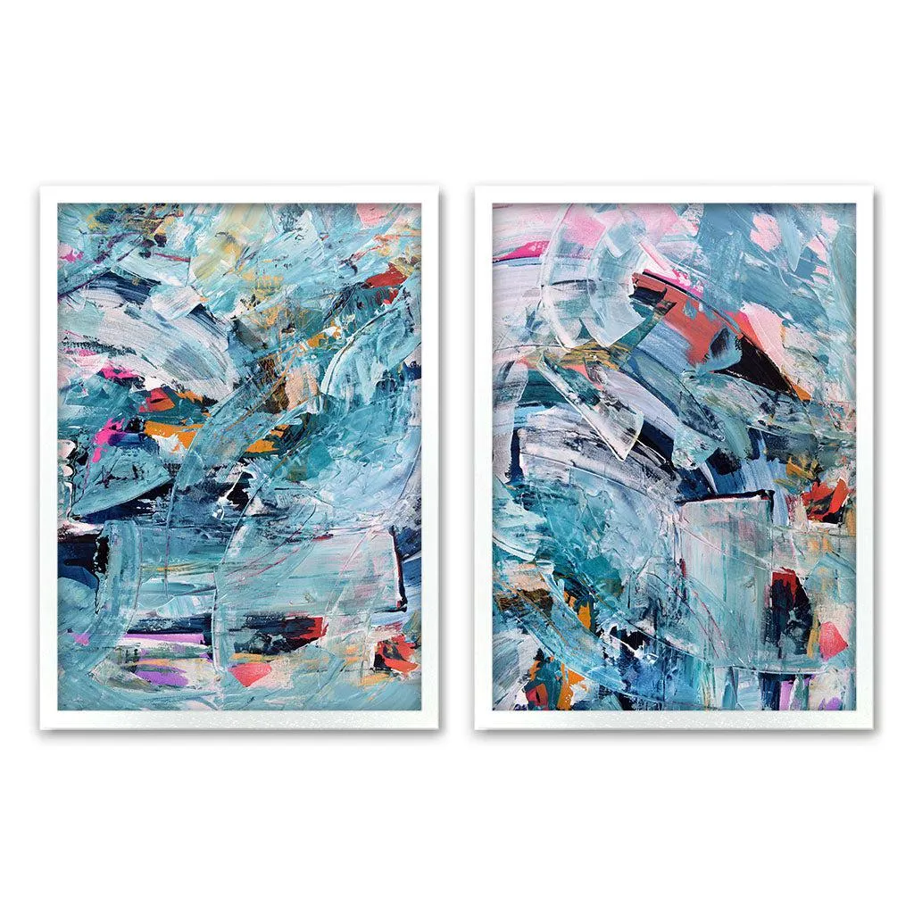 Abstract Colour Burst - Print Set of 2
