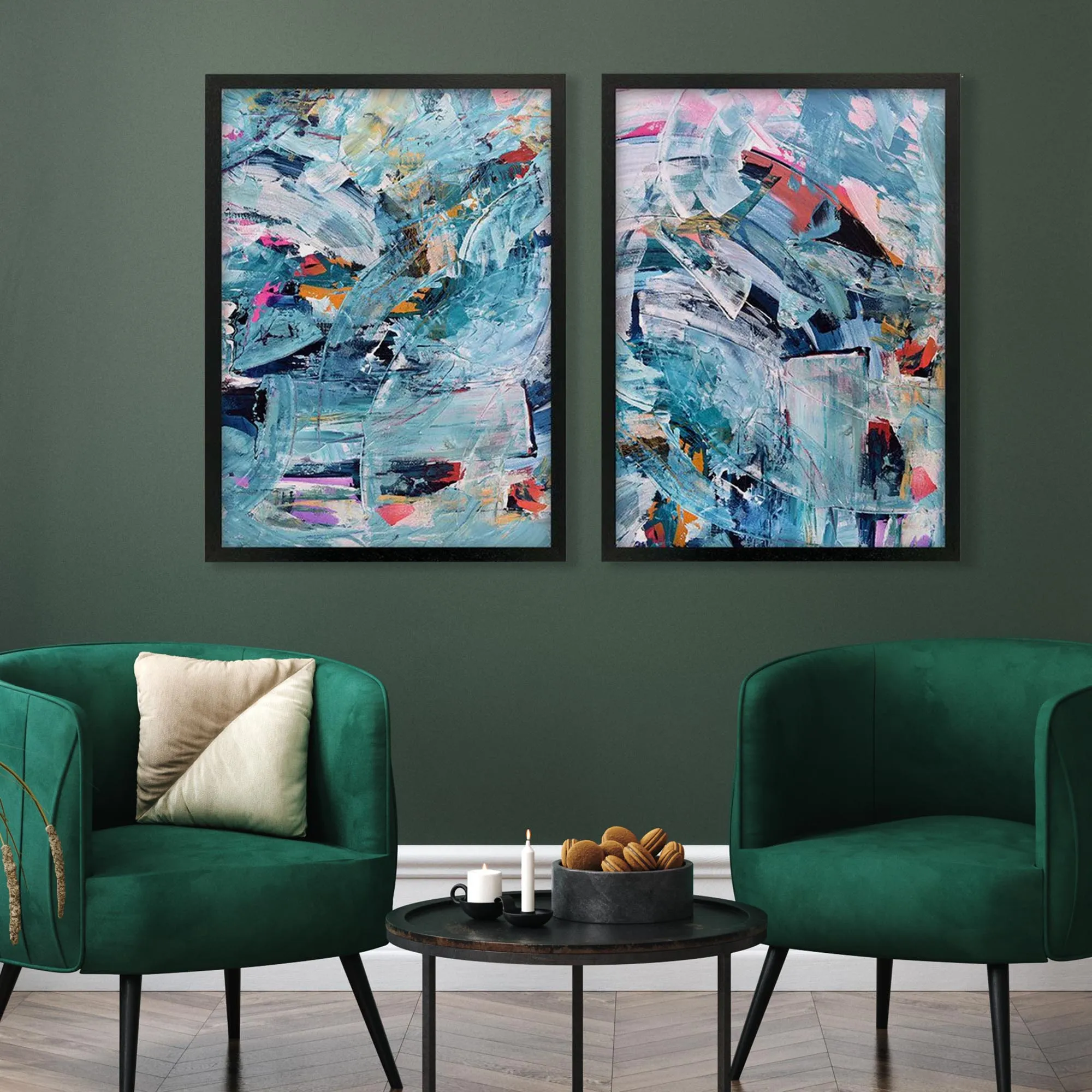 Abstract Colour Burst - Print Set of 2