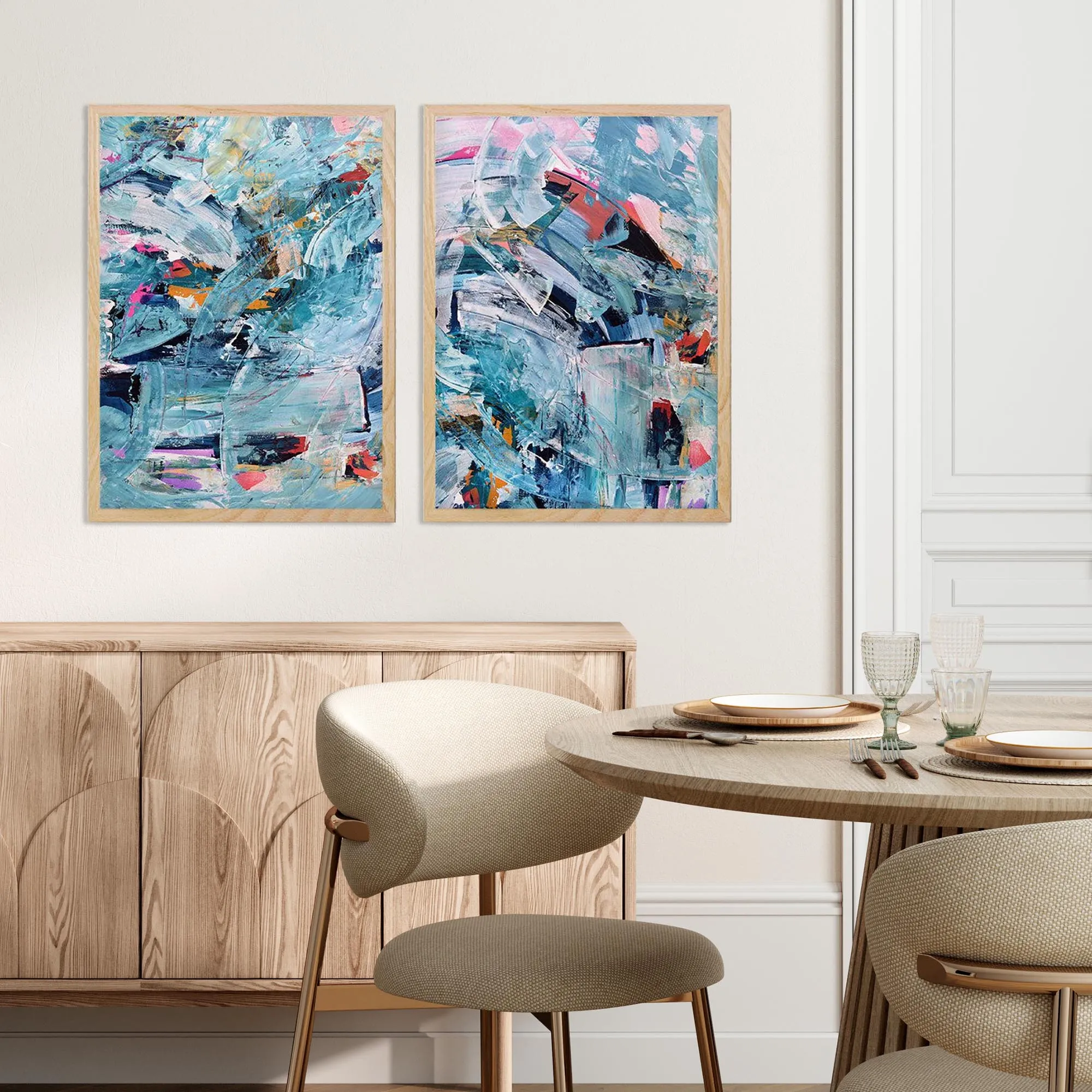 Abstract Colour Burst - Print Set of 2