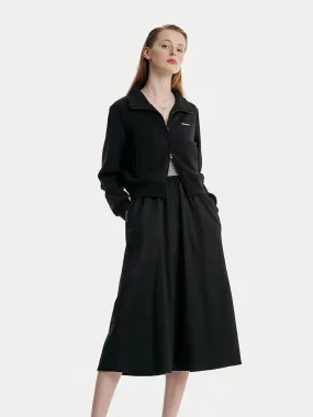 Air Cotton Jacket And Striped Vest Dress Two-Piece Set