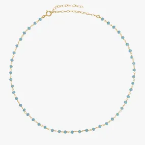 Aqua Agate Gemstone Choker