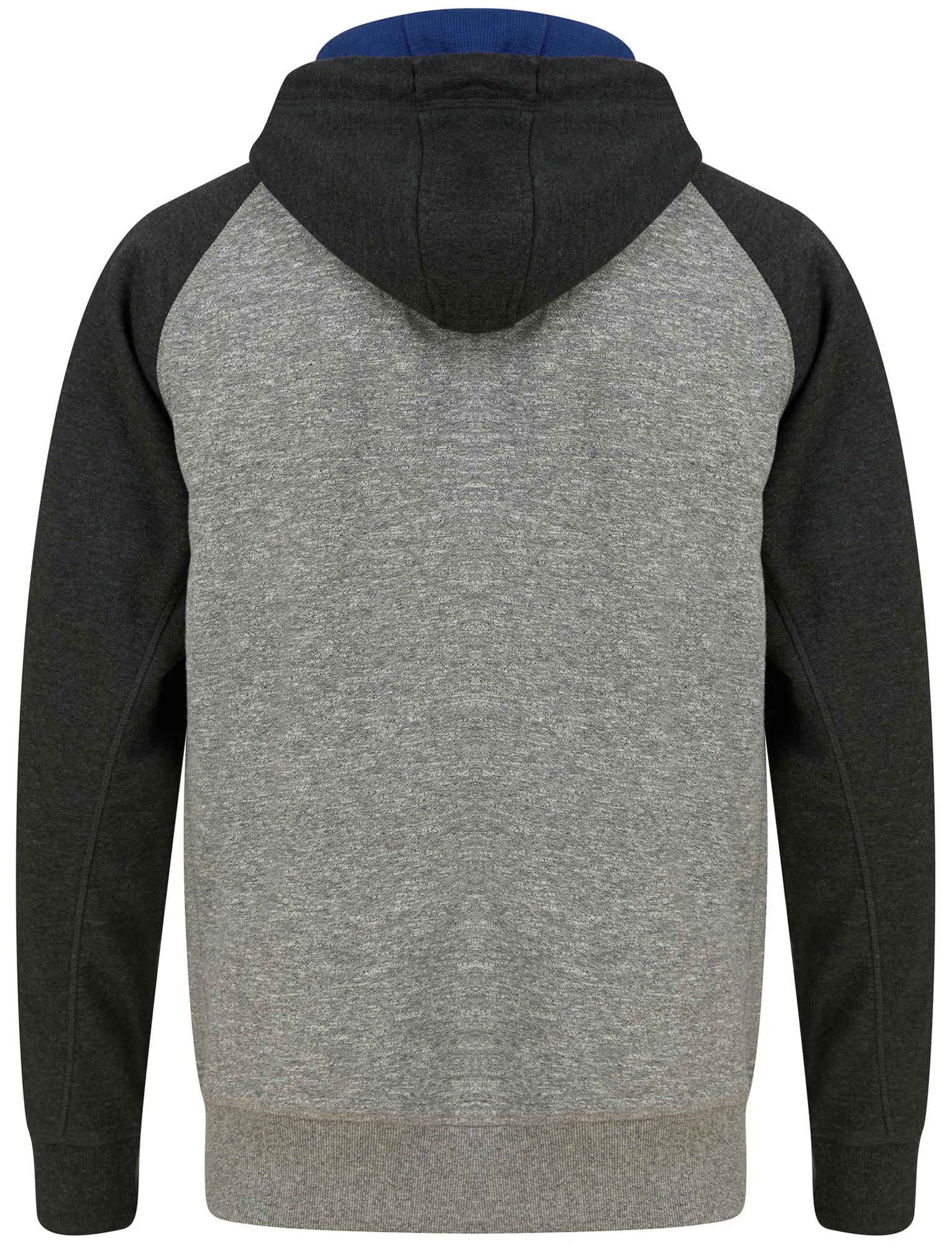 Bannering Raglan Sleeve Brushback Fleece Pullover Hoodie in Light Grey Grindle - Tokyo Laundry