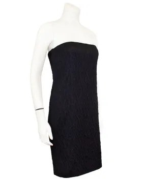 Black Blistered Silk Dress