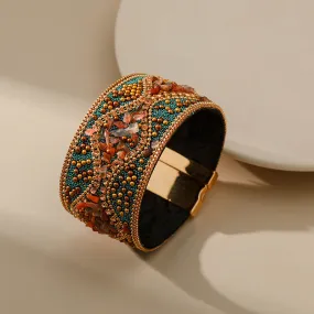 Bohemian Retro Full Rhinestone Women's Bracelet - Handmade
