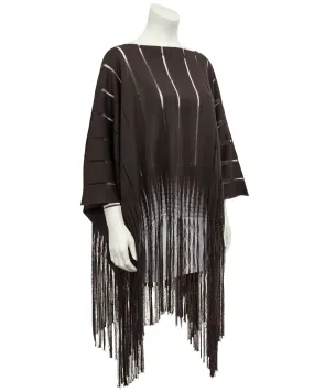 Brown Knit Poncho