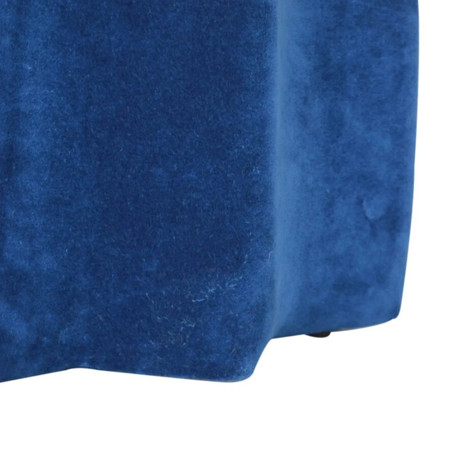 Burford Blue Velvet Star Design Footstool
