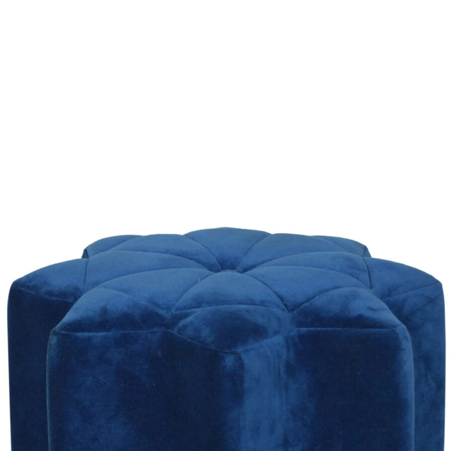 Burford Blue Velvet Star Design Footstool