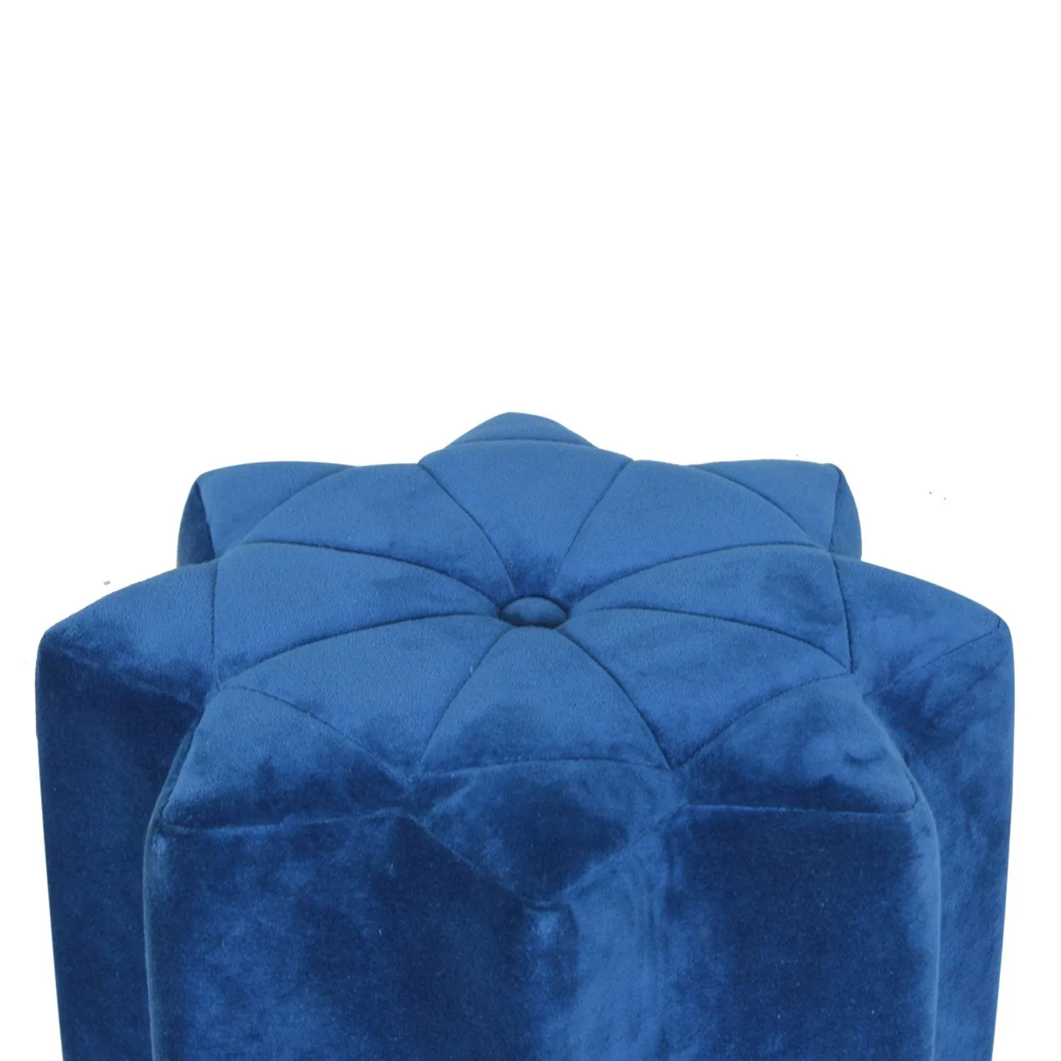 Burford Blue Velvet Star Design Footstool