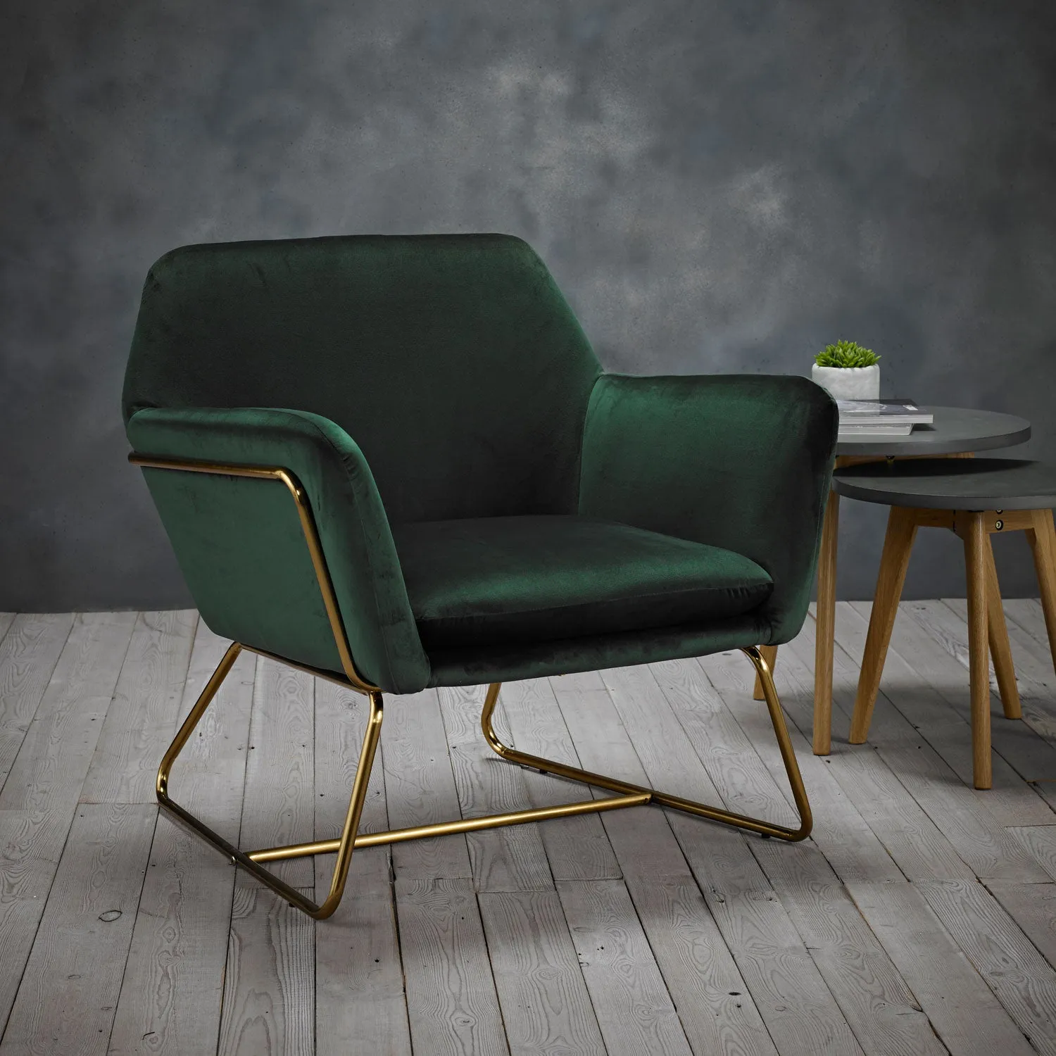 Charles Velvet Contemporary Armchair