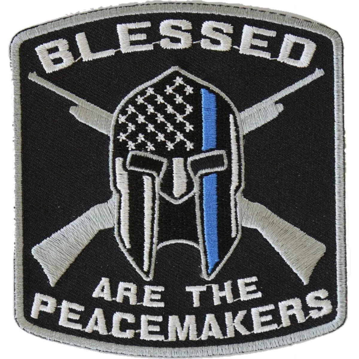 Daniel Smart Blessed Are The Peacemakers w/Thin Blue Line For Law Enforcement Patch, 3.5 x 3.75 inches