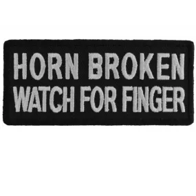 Daniel Smart Horn Broken Watch For Finger Funny Biker Saying Embroidered Patch, 4 x 1.75 inches