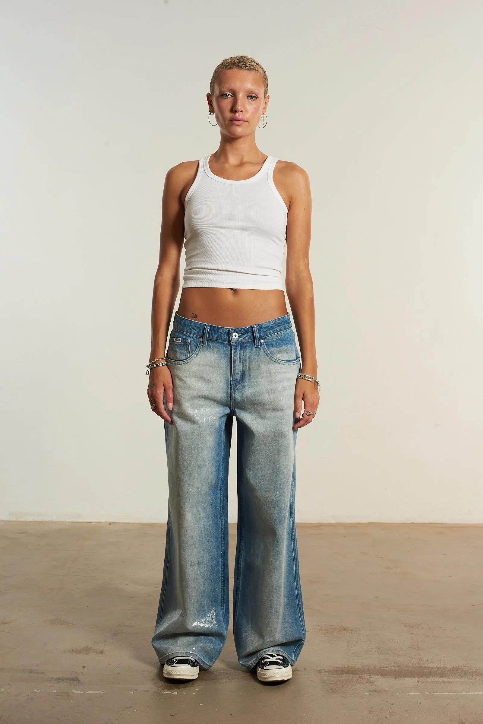 Foiled Release Jean Blue