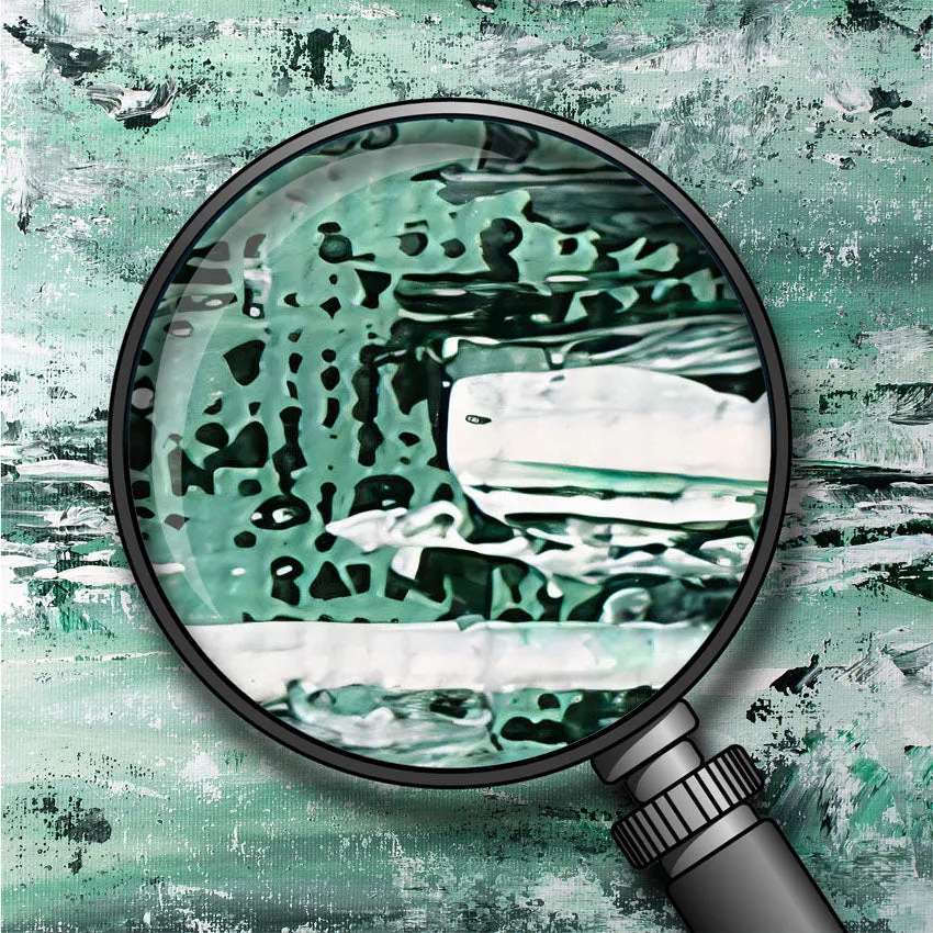 Framed horizontal mint green & white abstract wall art print