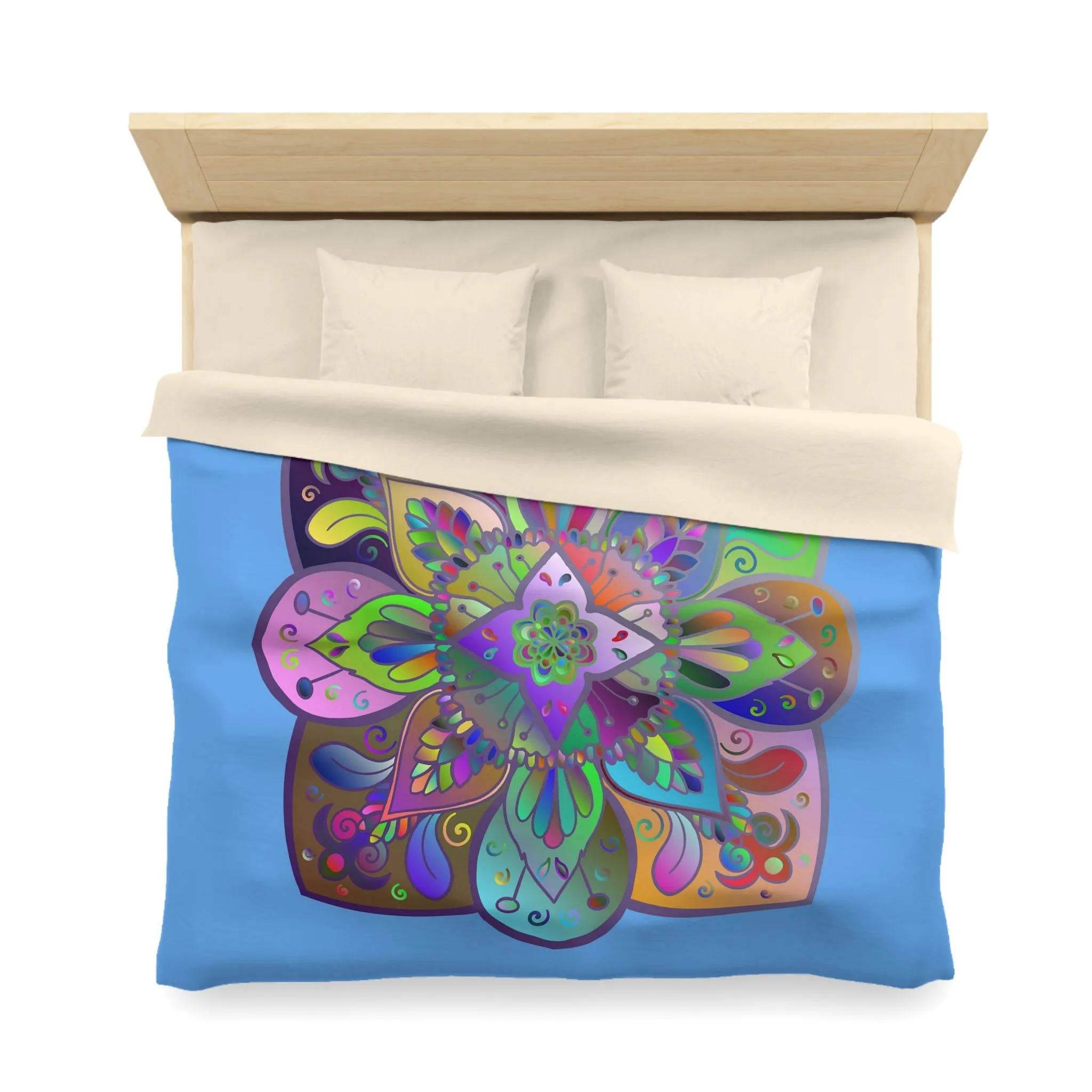 Handmade Mandala Art Microfiber Duvet Cover - Colorful Design
