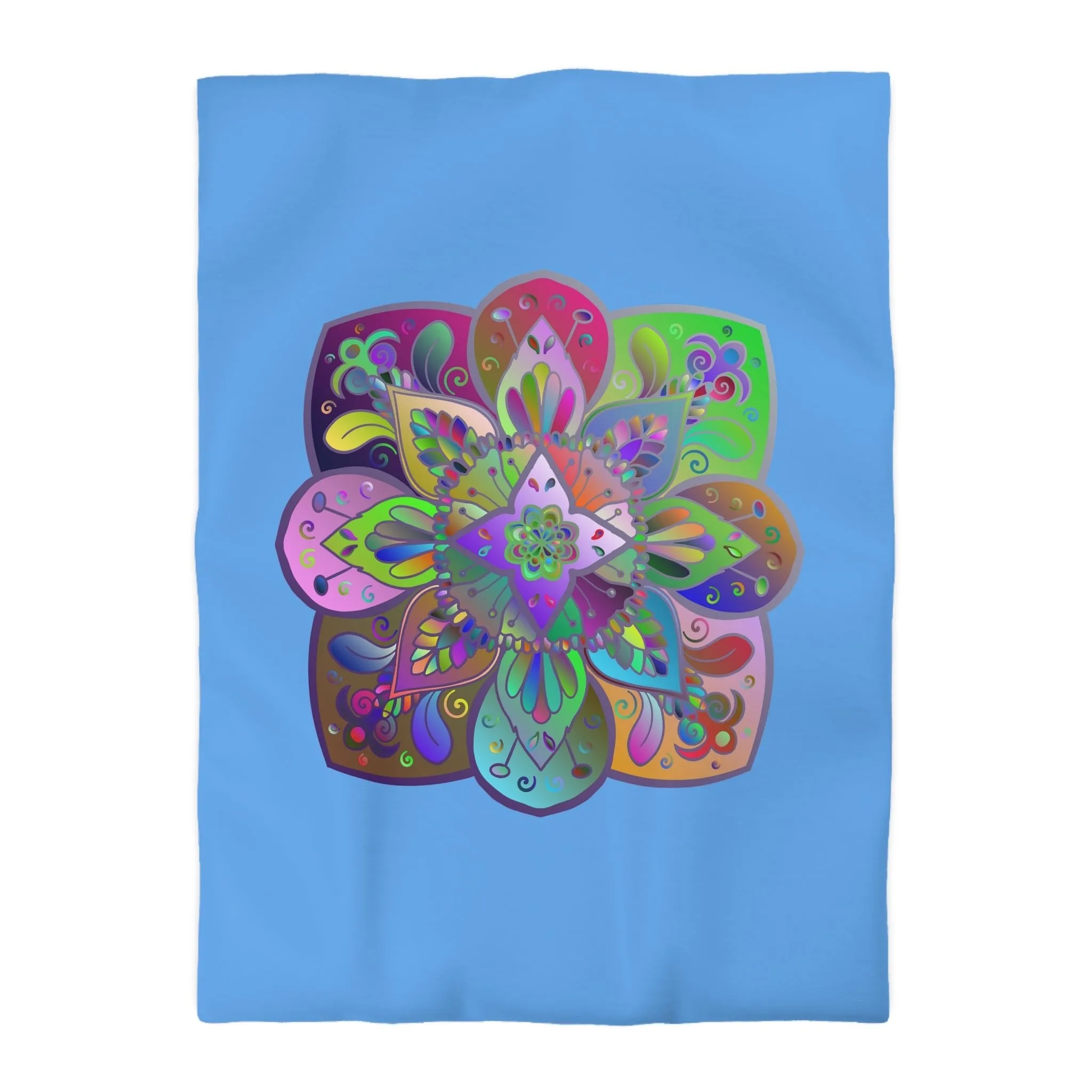 Handmade Mandala Art Microfiber Duvet Cover - Colorful Design