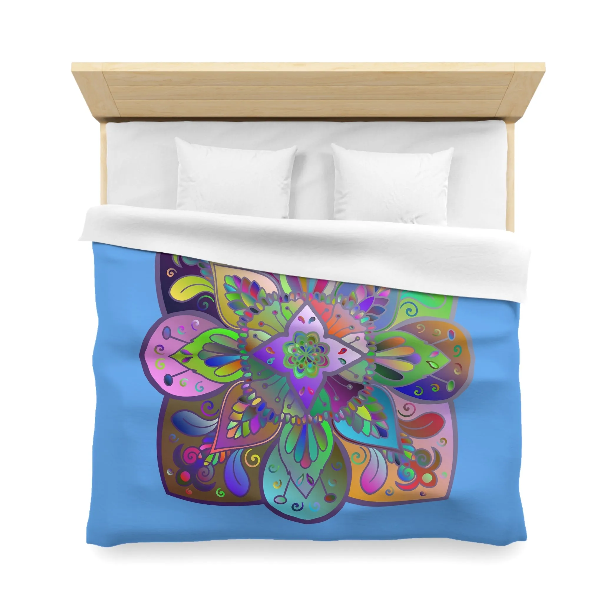Handmade Mandala Art Microfiber Duvet Cover - Colorful Design