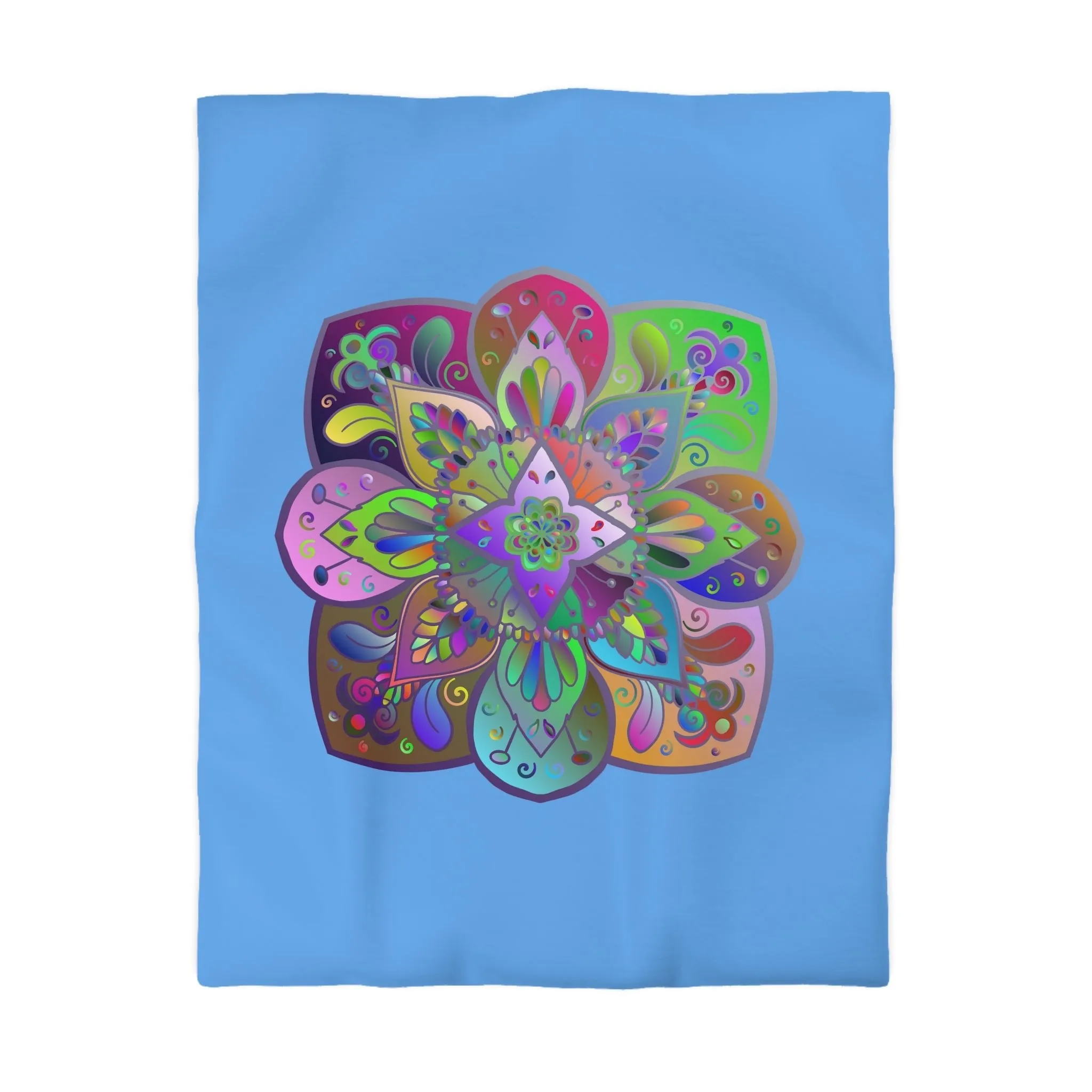 Handmade Mandala Art Microfiber Duvet Cover - Colorful Design
