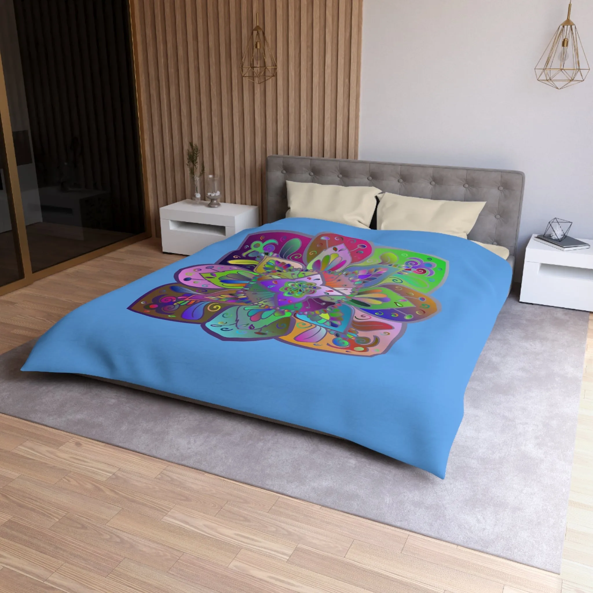 Handmade Mandala Art Microfiber Duvet Cover - Colorful Design