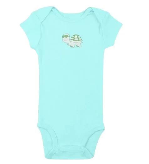 Kaarpas 100% Premium Organic Cotton 2 Piece Hare & Tortoise Print Bodysuit Onesie & Pant Set Blue & Green (KAON1018) (Certified ORGANIC) - 1  Pc (18 To 24 Months)