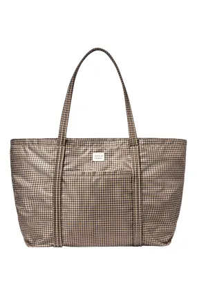 Loeffler Randall Dina Travel Tote in Brown Black Check