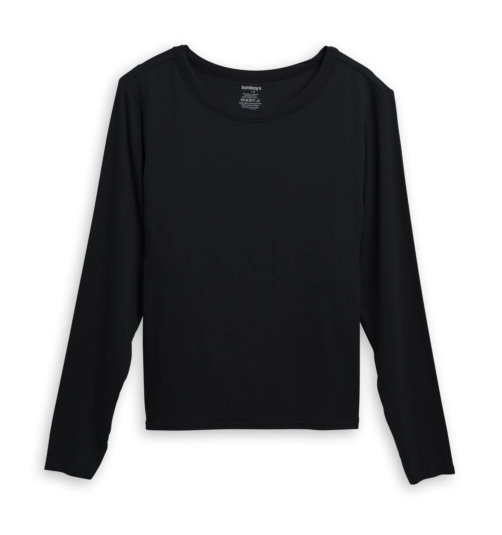 Long Sleeve Bra Top - TENCEL™ Modal Black