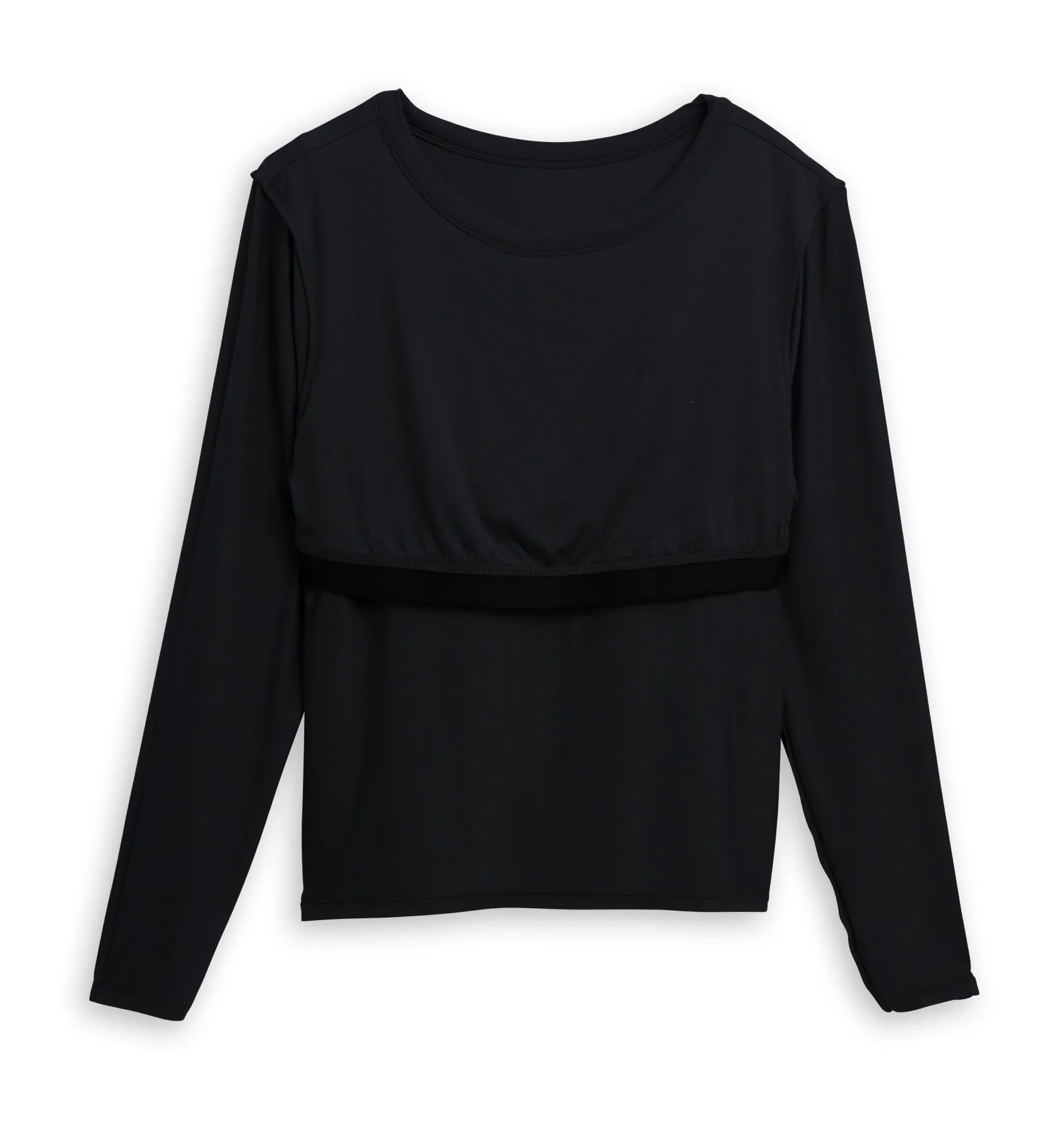 Long Sleeve Bra Top - TENCEL™ Modal Black