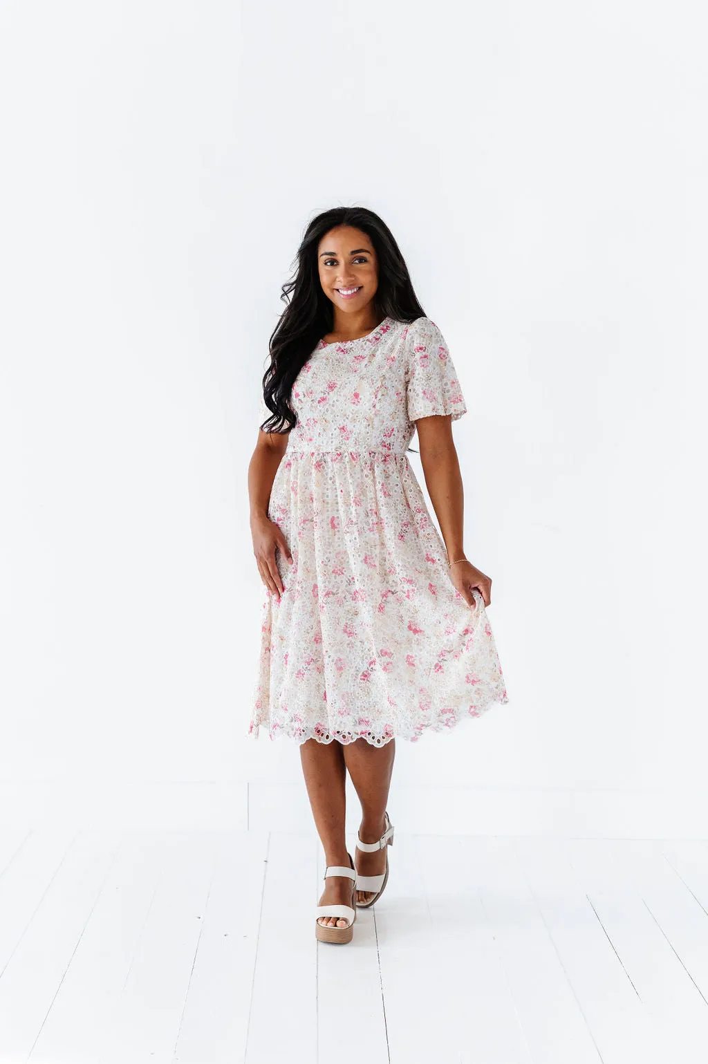 Markell Floral Eyelet Dress