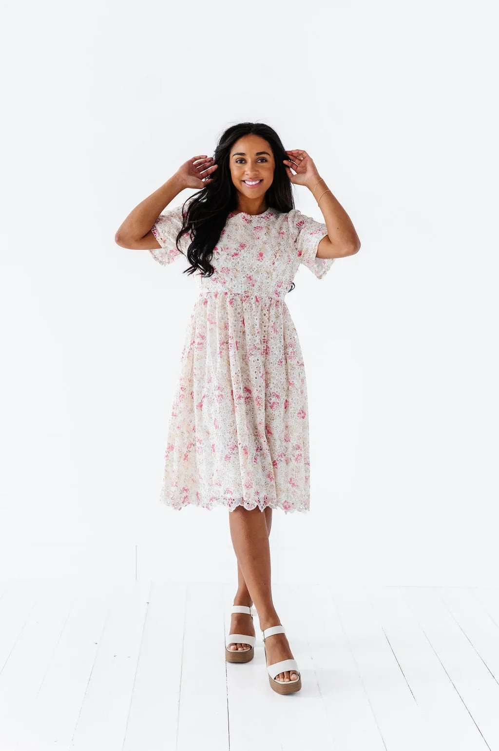 Markell Floral Eyelet Dress
