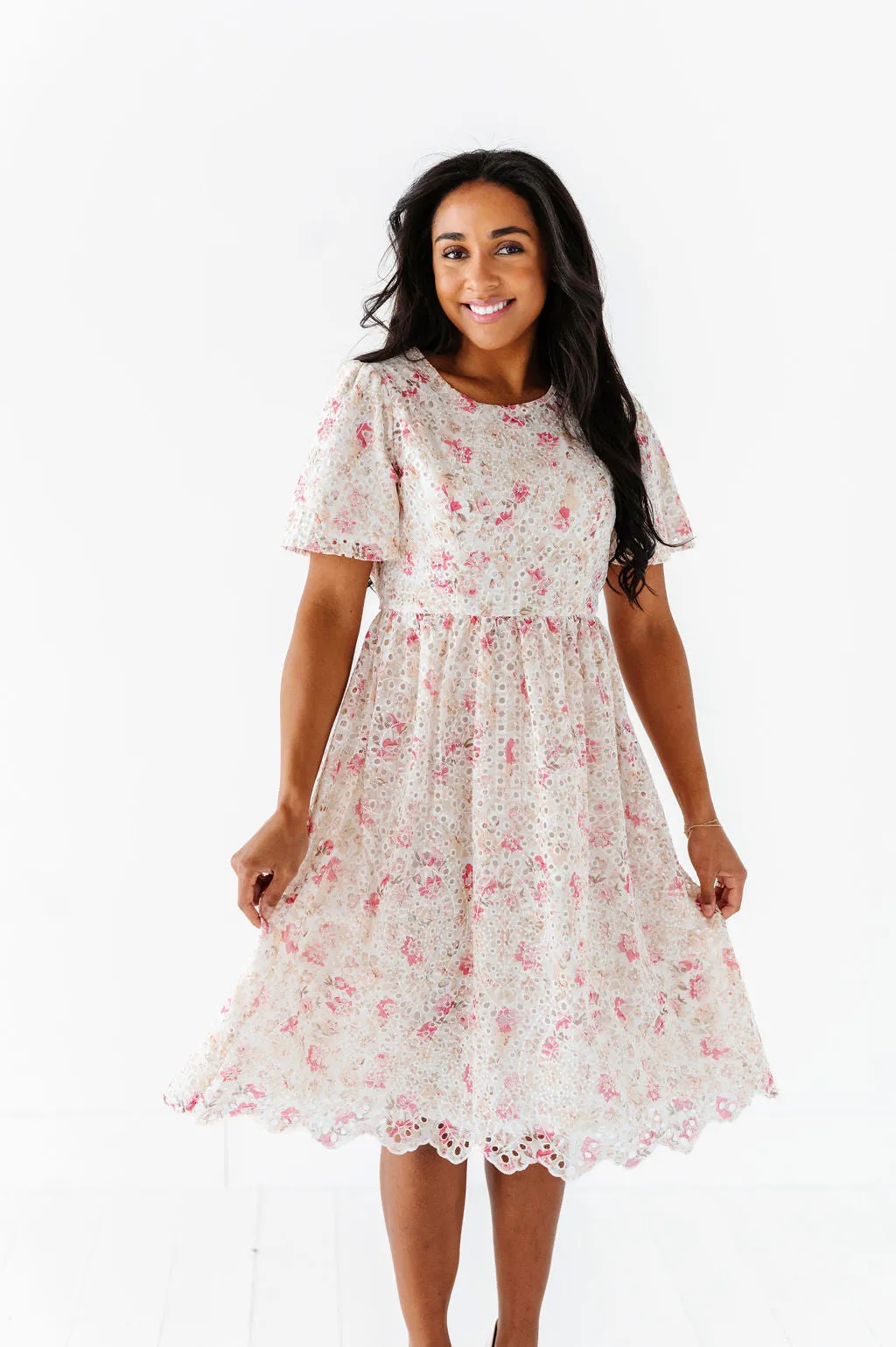 Markell Floral Eyelet Dress