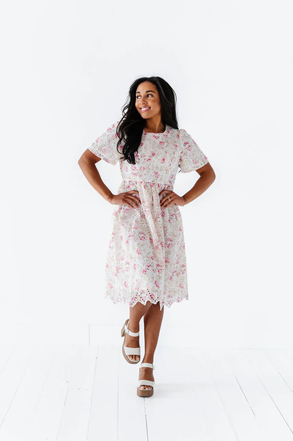 Markell Floral Eyelet Dress