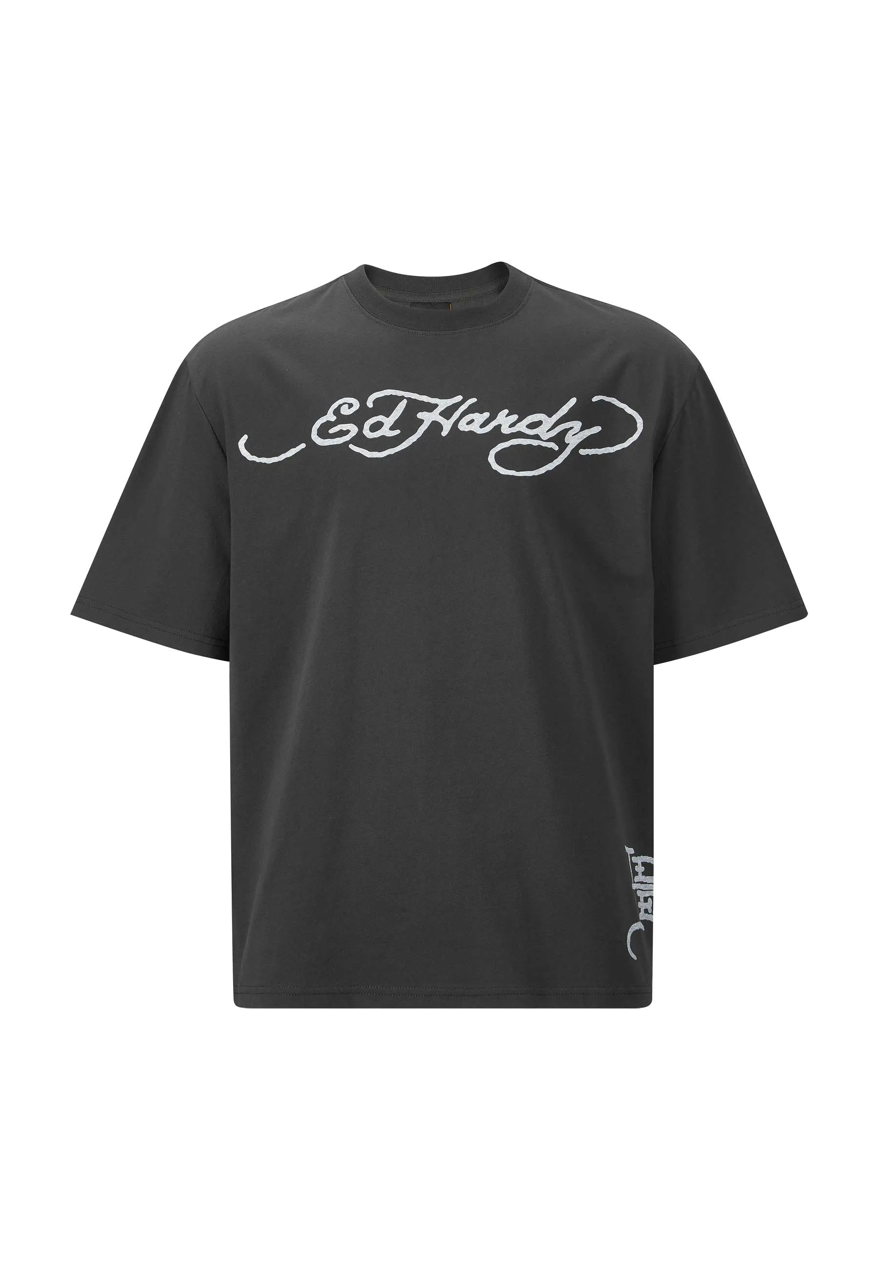 Mens Drag-Blade-Back Relaxed T-Shirt - Charcoal