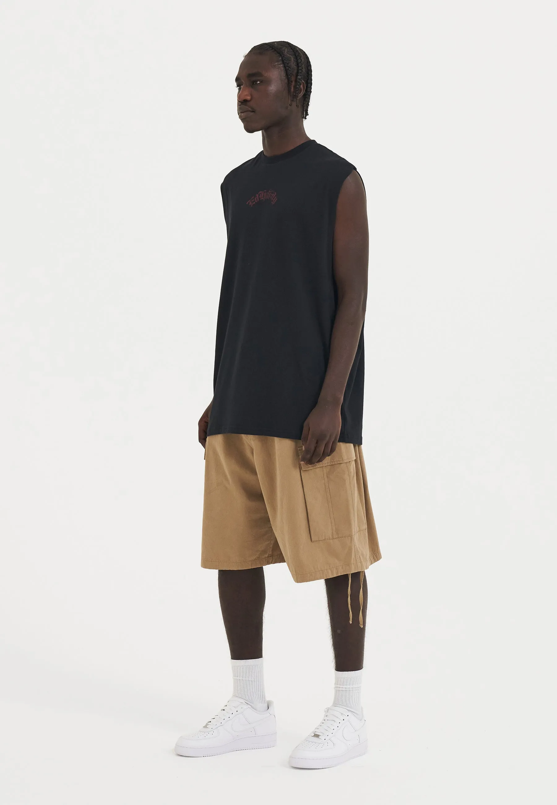 Mens Dragon Crawl Woven Cargo Shorts - Beige