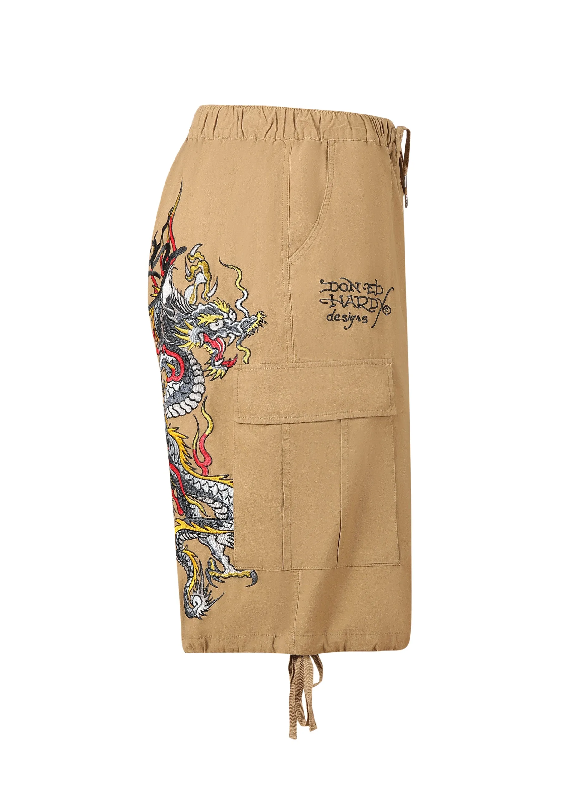 Mens Dragon Crawl Woven Cargo Shorts - Beige