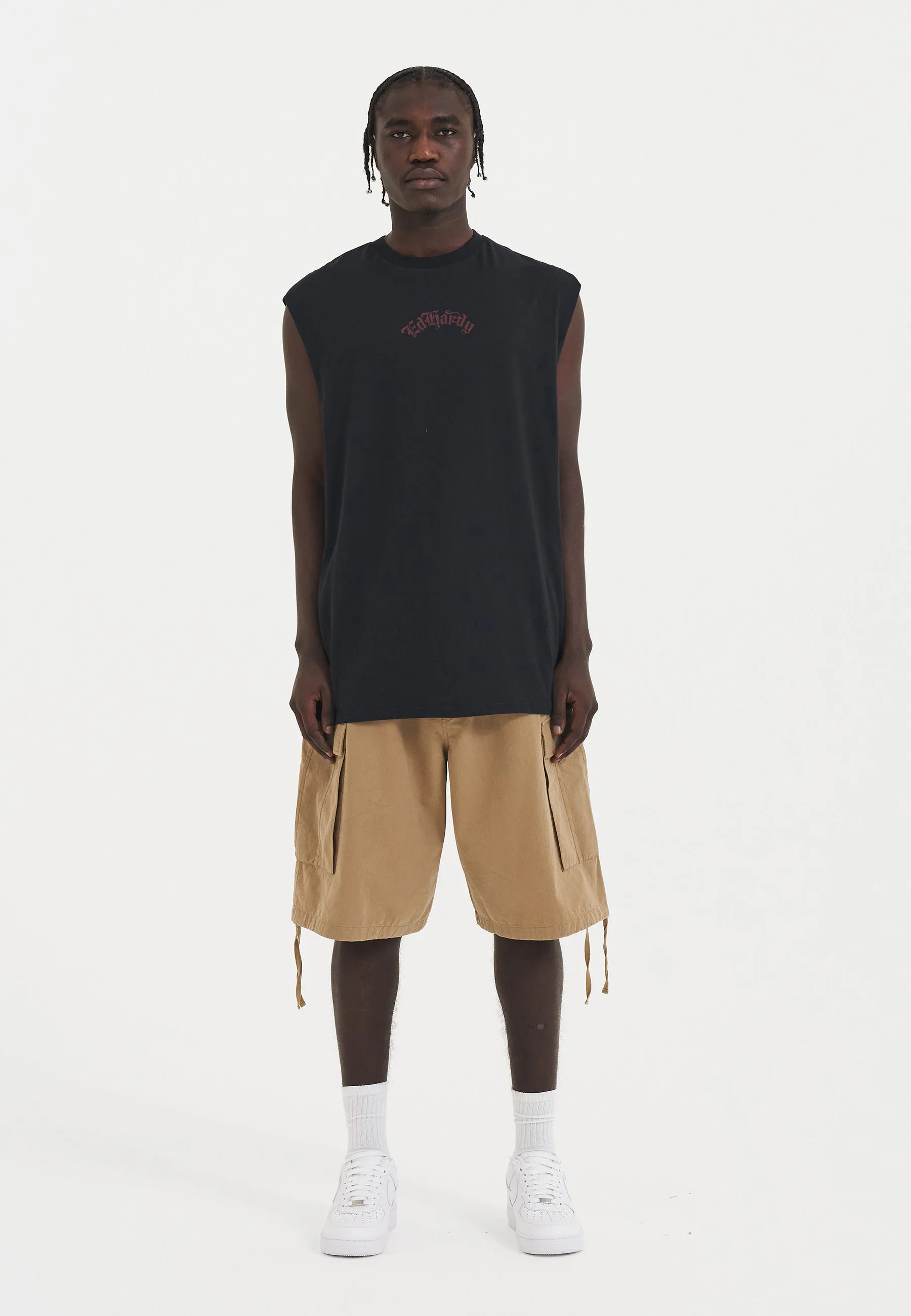 Mens Dragon Crawl Woven Cargo Shorts - Beige
