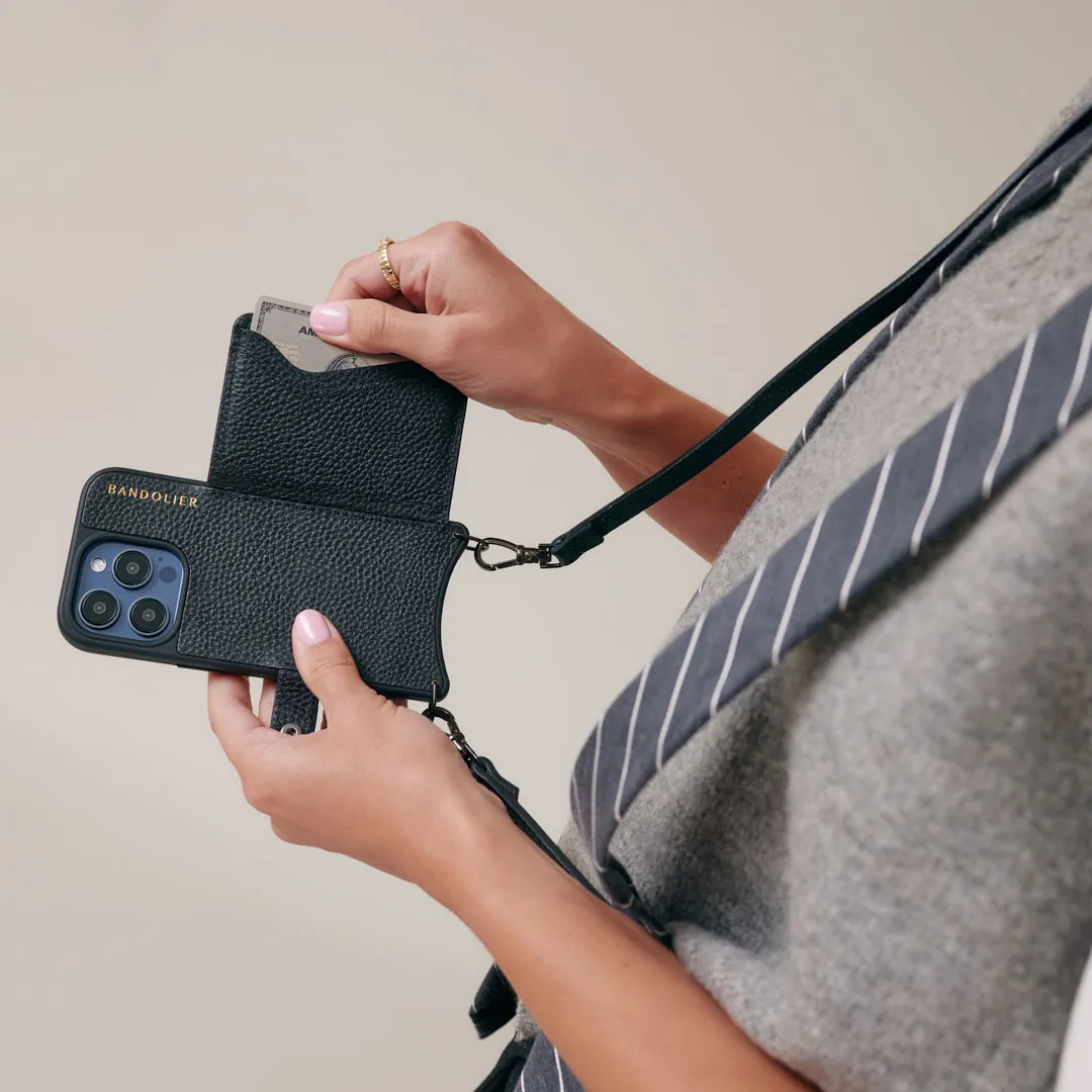 Mila MagSafe Charging Crossbody Bandolier - Black/Pewter