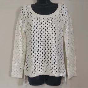 Olive & Oak Open Knit Coated Shimmer Sweater XL