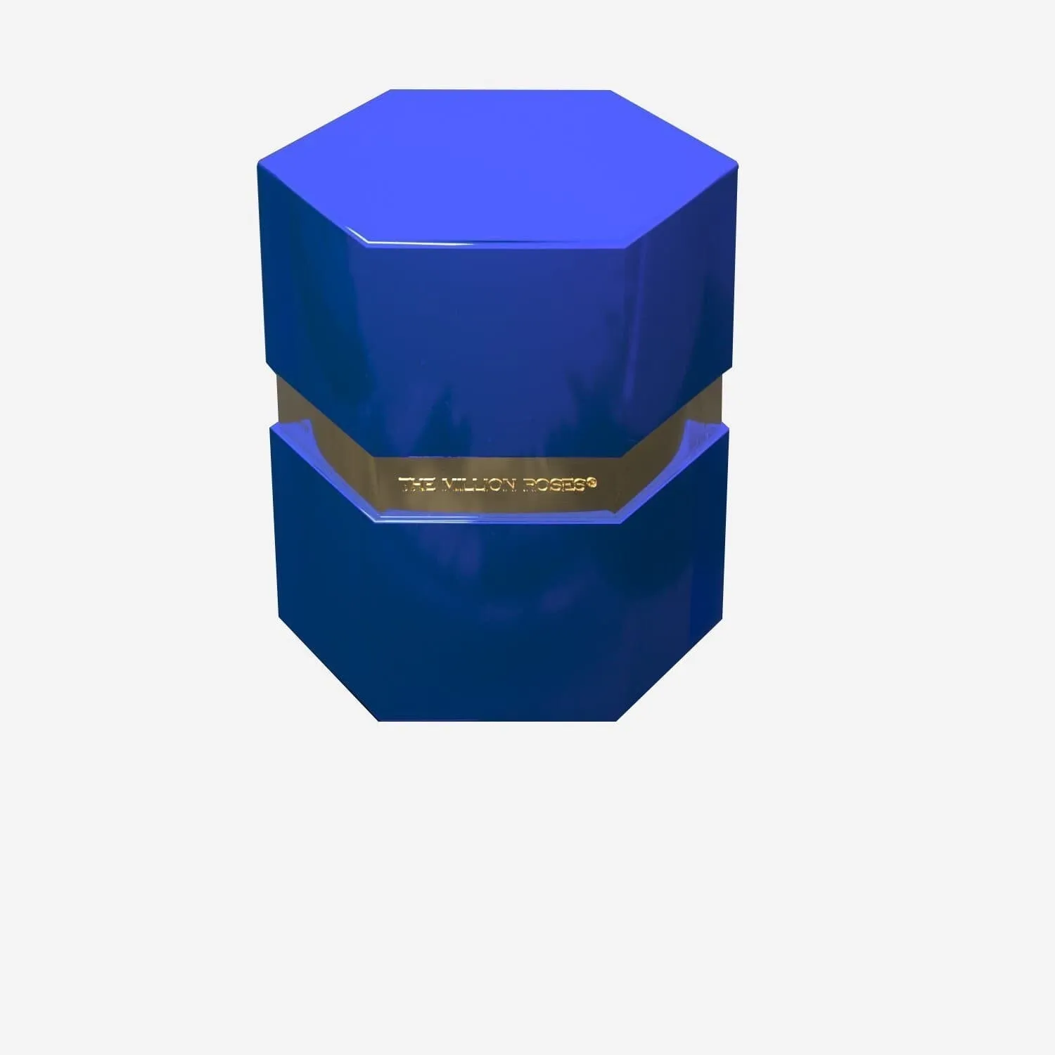 One in a Million™ Mirror Blue Hexagon Box | Dark Blue & Silver Roses