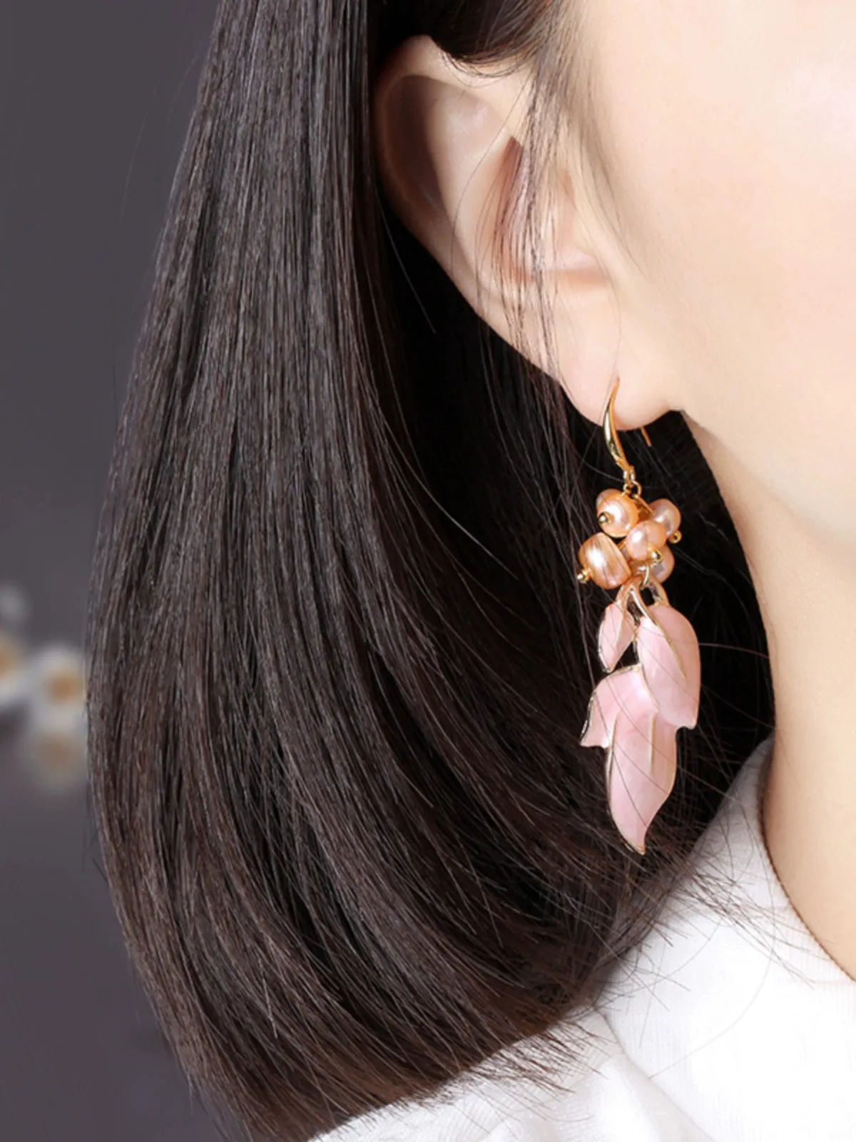 Pearl Earrings: Pink Petals