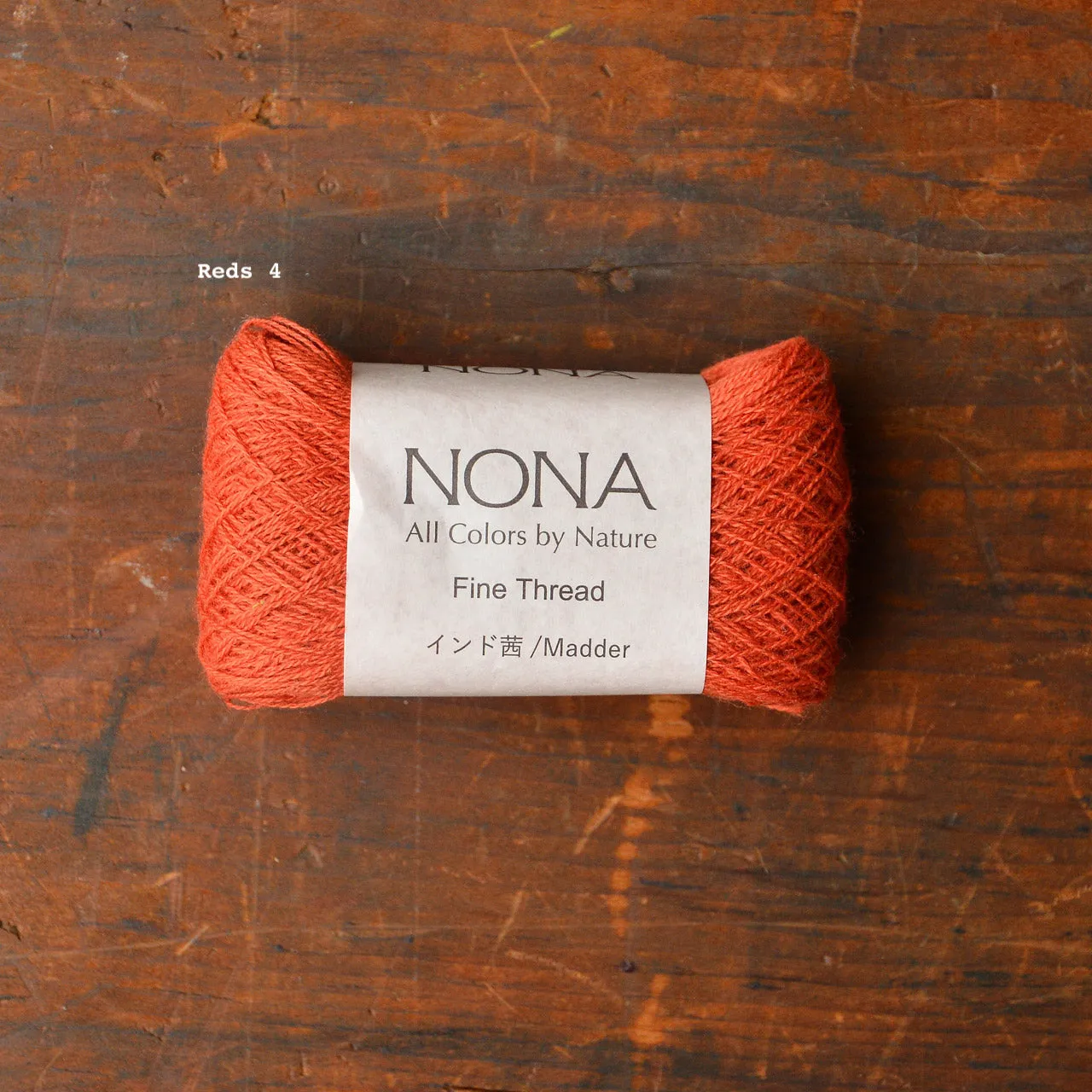 Plant Dyed Embroidery and Mending FINE Thread - 100% Cotton - Reds (140m)