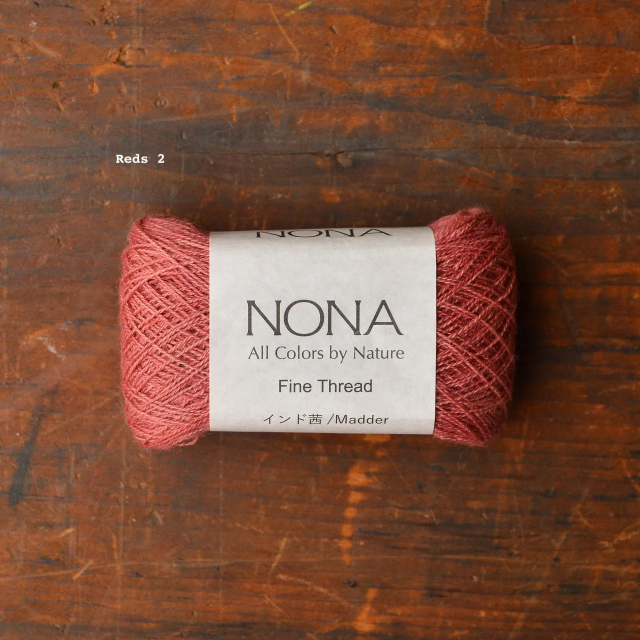 Plant Dyed Embroidery and Mending FINE Thread - 100% Cotton - Reds (140m)