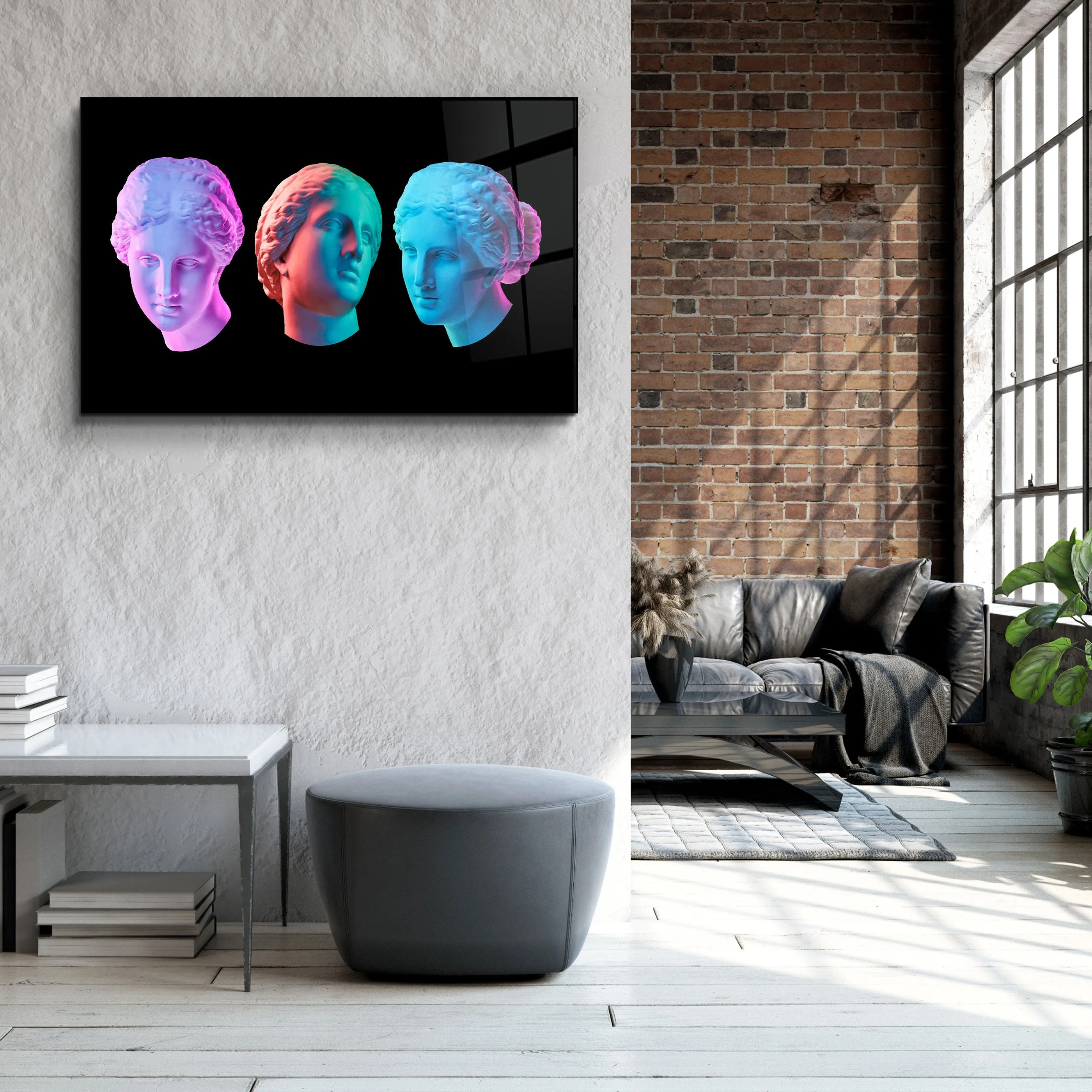 ・"Abstract Colorful Venus Statue"・Glass Wall Art
