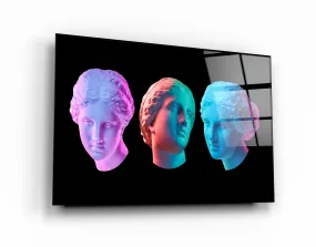 ・"Abstract Colorful Venus Statue"・Glass Wall Art